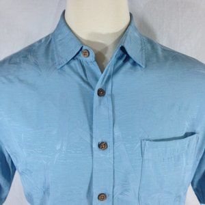 Paradise Blue Tropical Casual Shirt Blue Sz Lrg